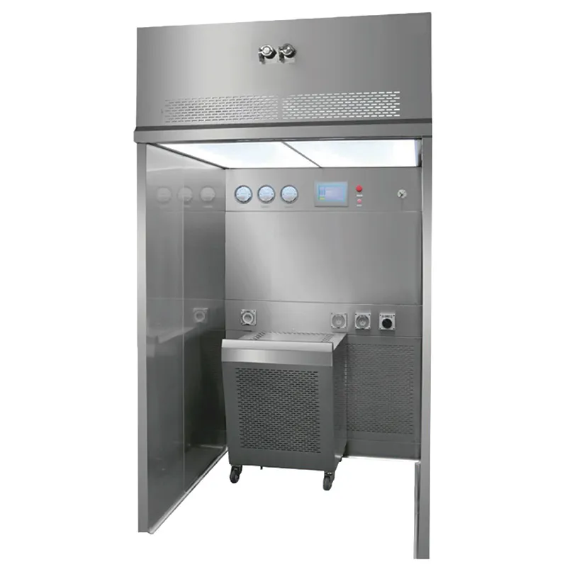 Laminar flow weighing hood, clean sampling cart, vertical flow, horizontal flow, HEPA filter, negative pressure weighing chamber, pharmaceutical GMP, dust control, stainless steel housing, differentia